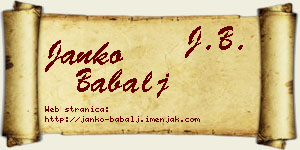 Janko Babalj vizit kartica